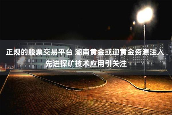 正规的股票交易平台 湖南黄金或迎黄金资源注入 先进探矿技术应用引关注
