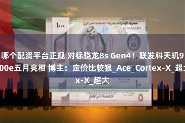 哪个配资平台正规 对标骁龙8s Gen4！联发科天玑9400e五月亮相 博主：定价比较狠_Ace_Cortex-X_超大