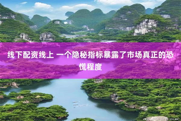 线下配资线上 一个隐秘指标暴露了市场真正的恐慌程度