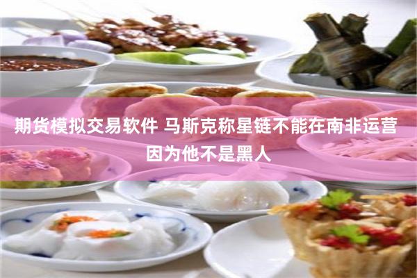 期货模拟交易软件 马斯克称星链不能在南非运营 因为他不是黑人