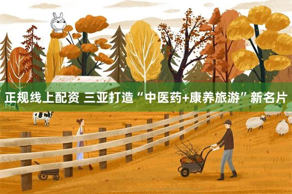 正规线上配资 三亚打造“中医药+康养旅游”新名片
