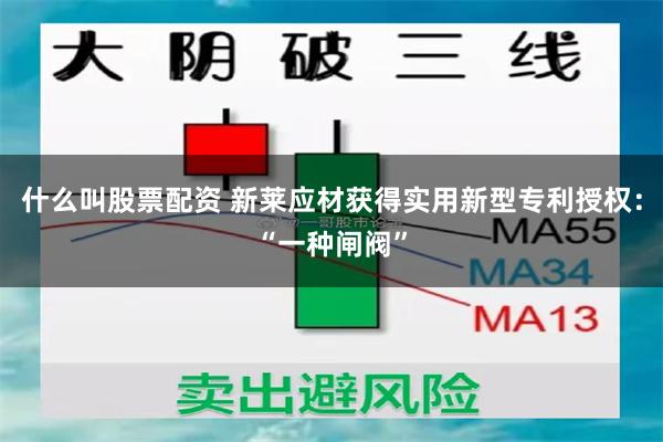 什么叫股票配资 新莱应材获得实用新型专利授权：“一种闸阀”
