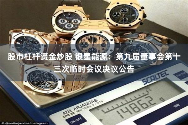 股市杠杆资金炒股 银星能源：第九届董事会第十三次临时会议决议公告